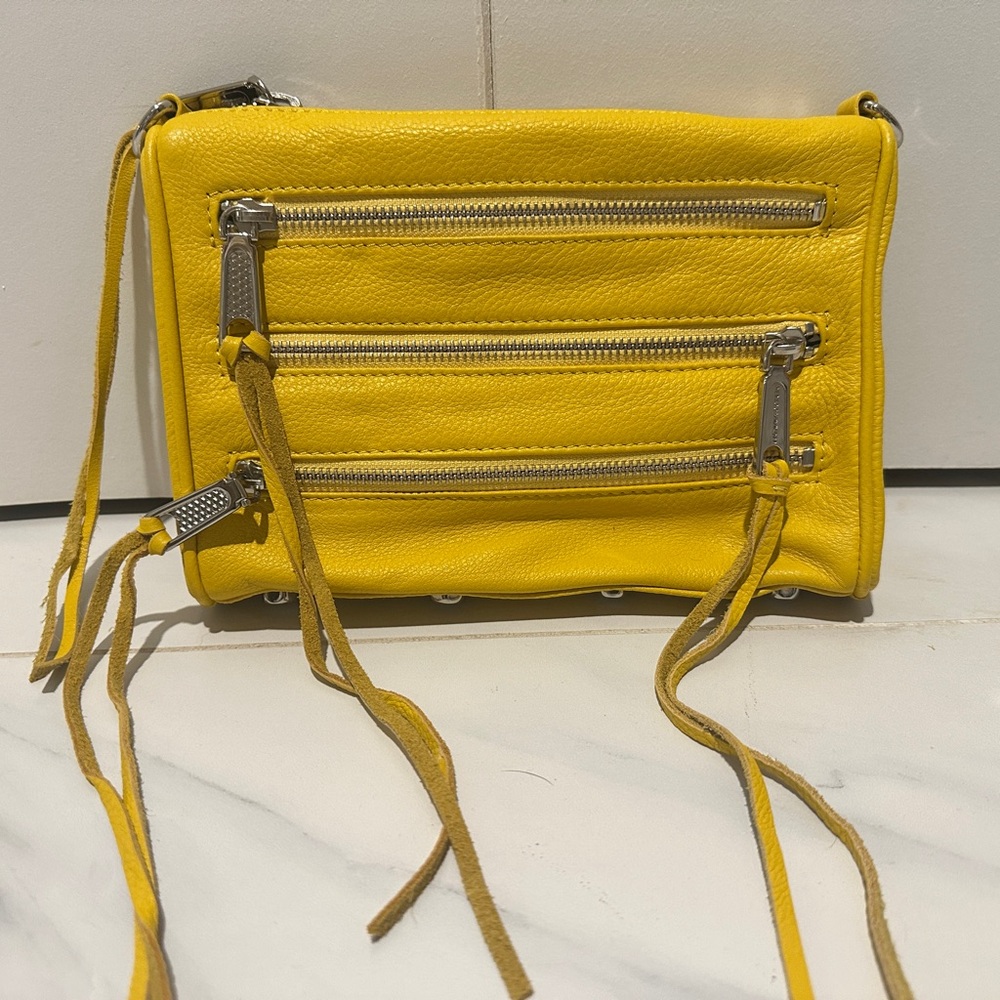 Rebecca Minkoff Yellow Crossbody Bag with Zipper Details